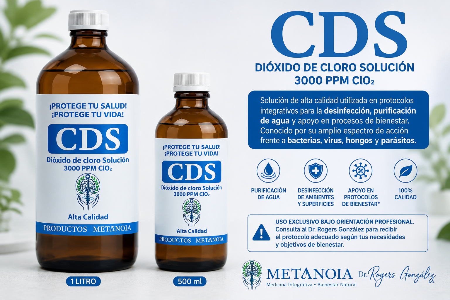 CDS Solución de Dióxido de Cloro 3000 PPM