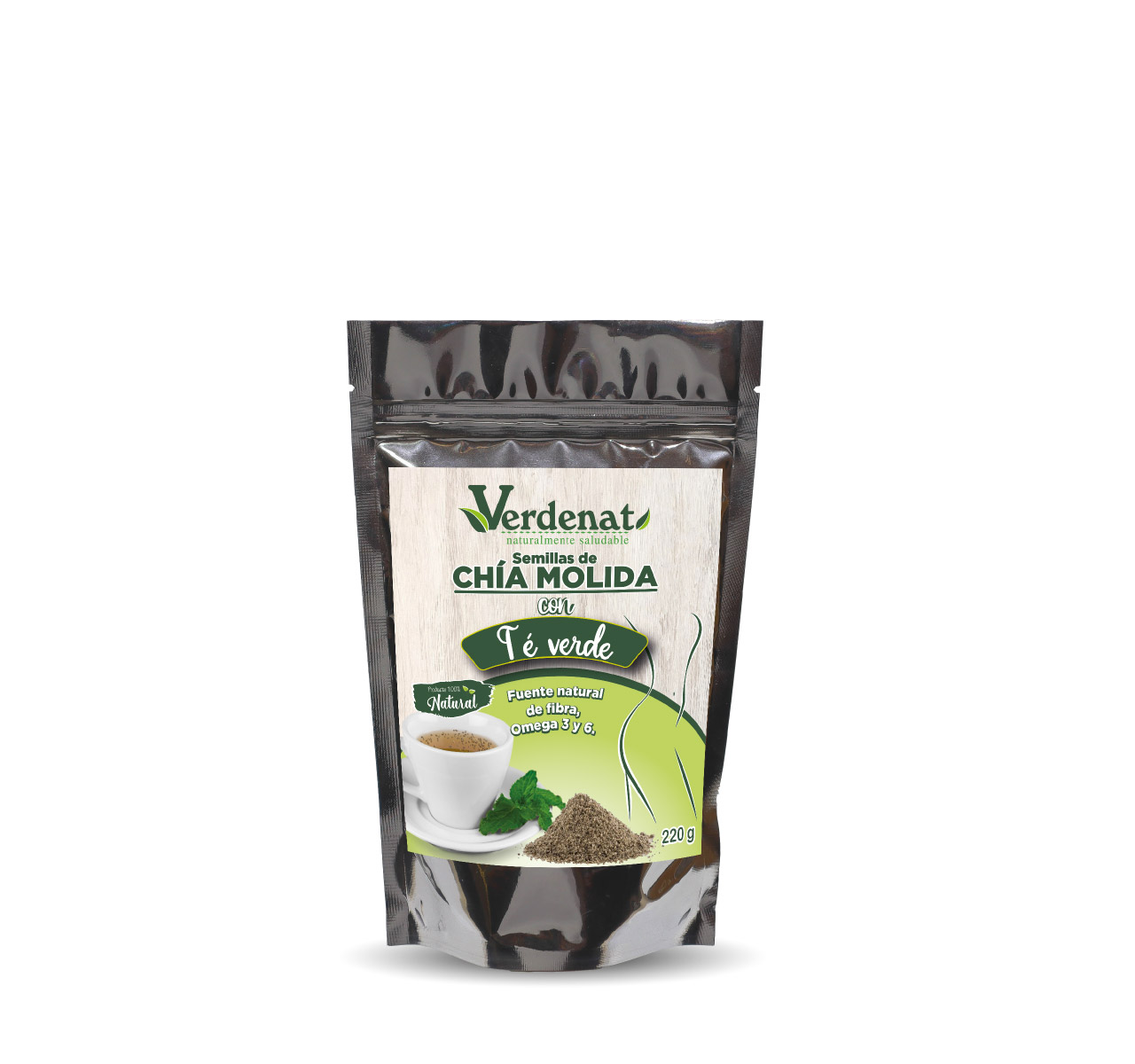 Semillas de Chía Molida Con Té Verde220g