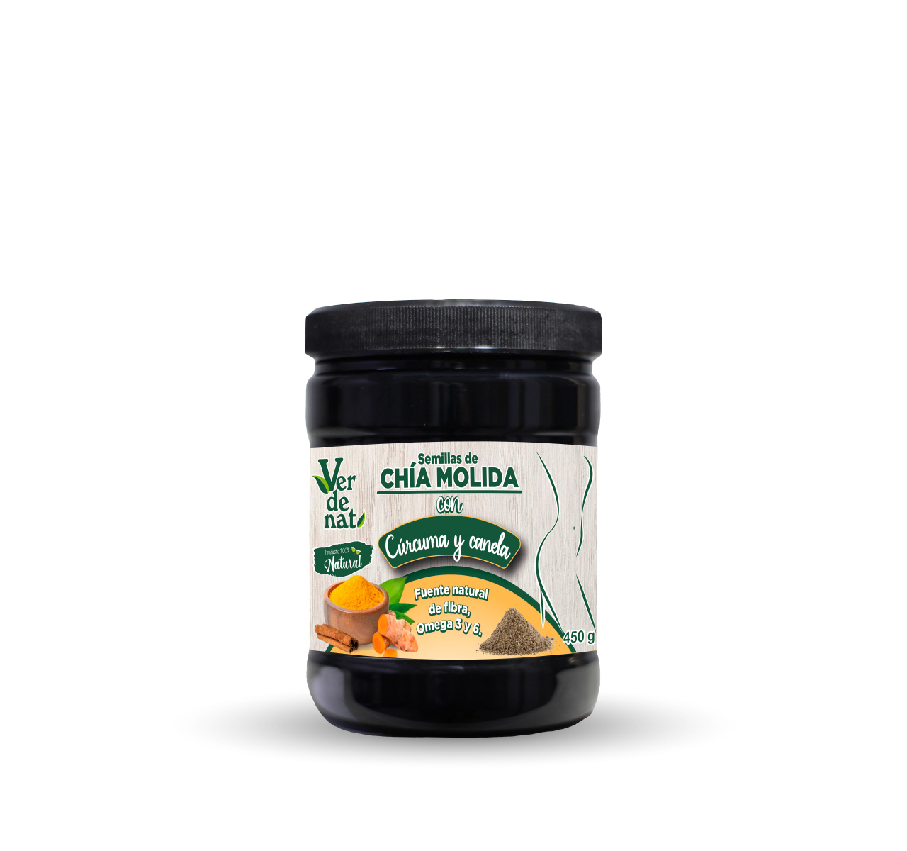 Chía Molida con Cúrcuma y Canela 450g