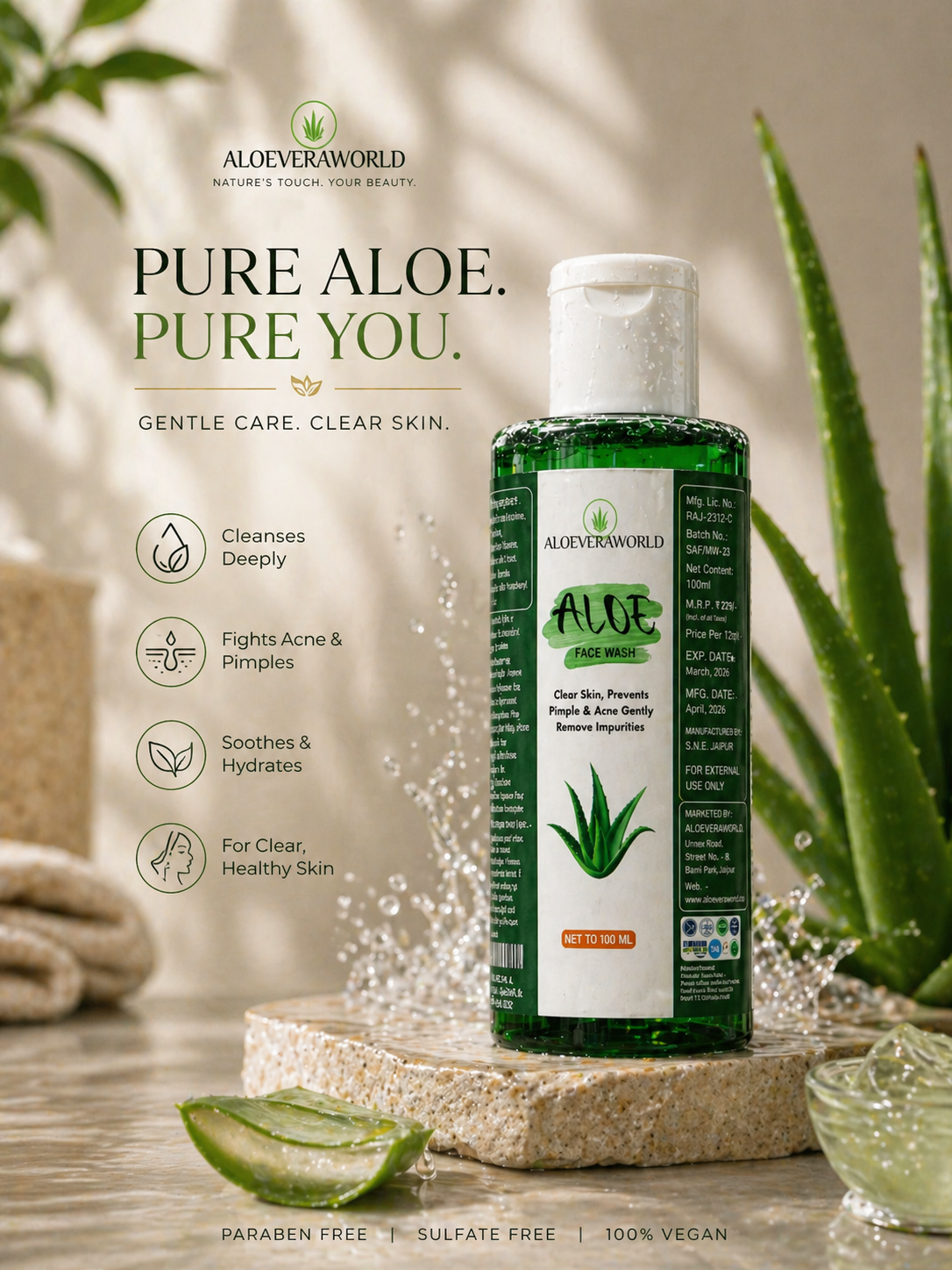 Aloe Facewash ( 100% NATURAL )