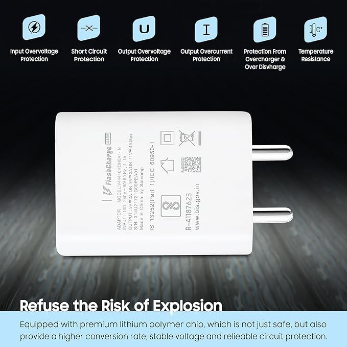 Vivo 44w Original Flash Charger USB-A Adapter
