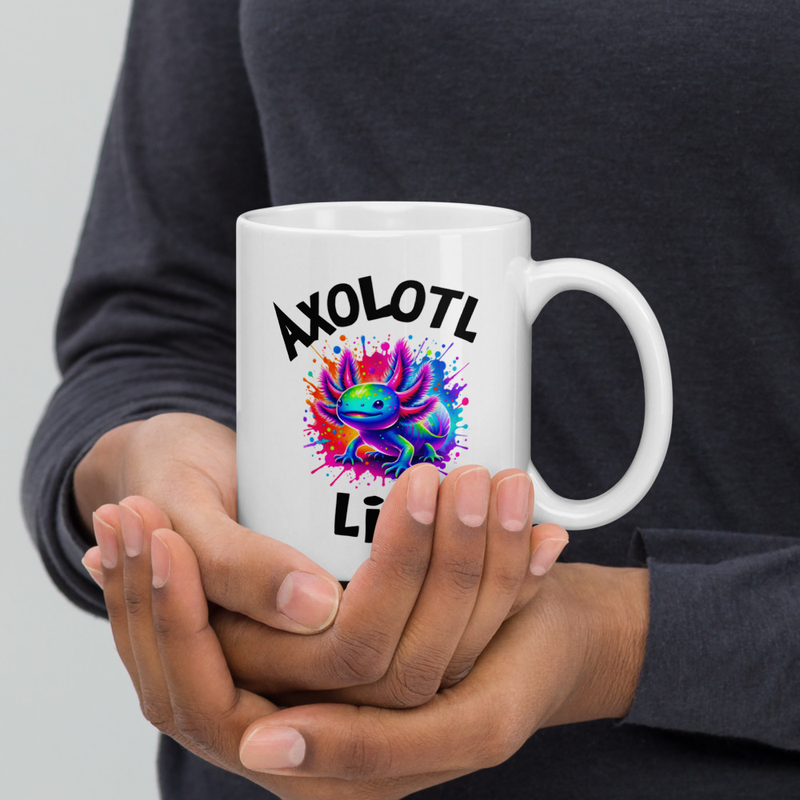 Axolotil Life White glossy mug (LF)