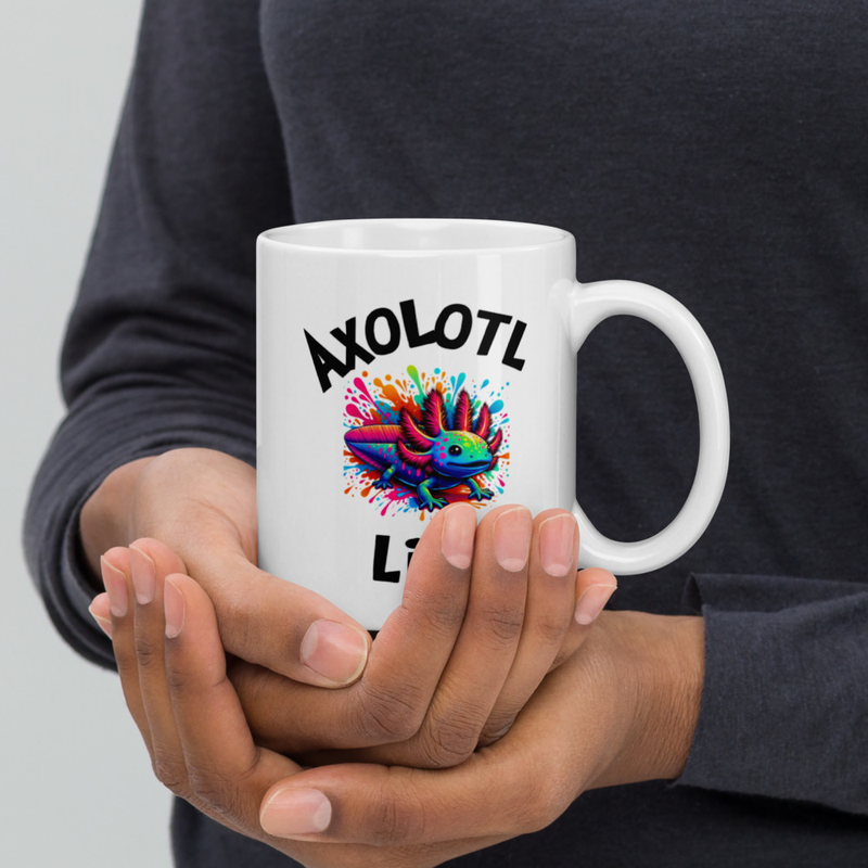 Axolotil Life White glossy mug (RF)