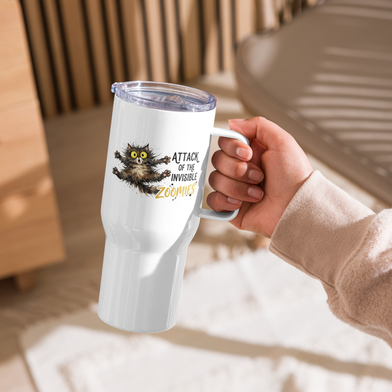 Cat Zoomies Travel mug with a handle