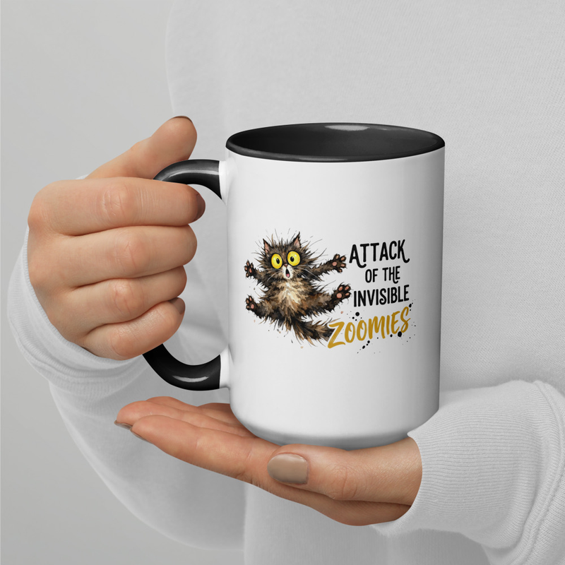 Cat Zoomies Mug with Color Inside