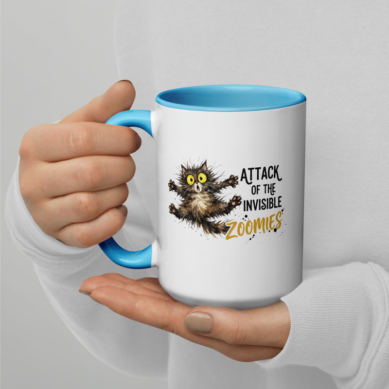 Cat Zoomies Mug with Color Inside