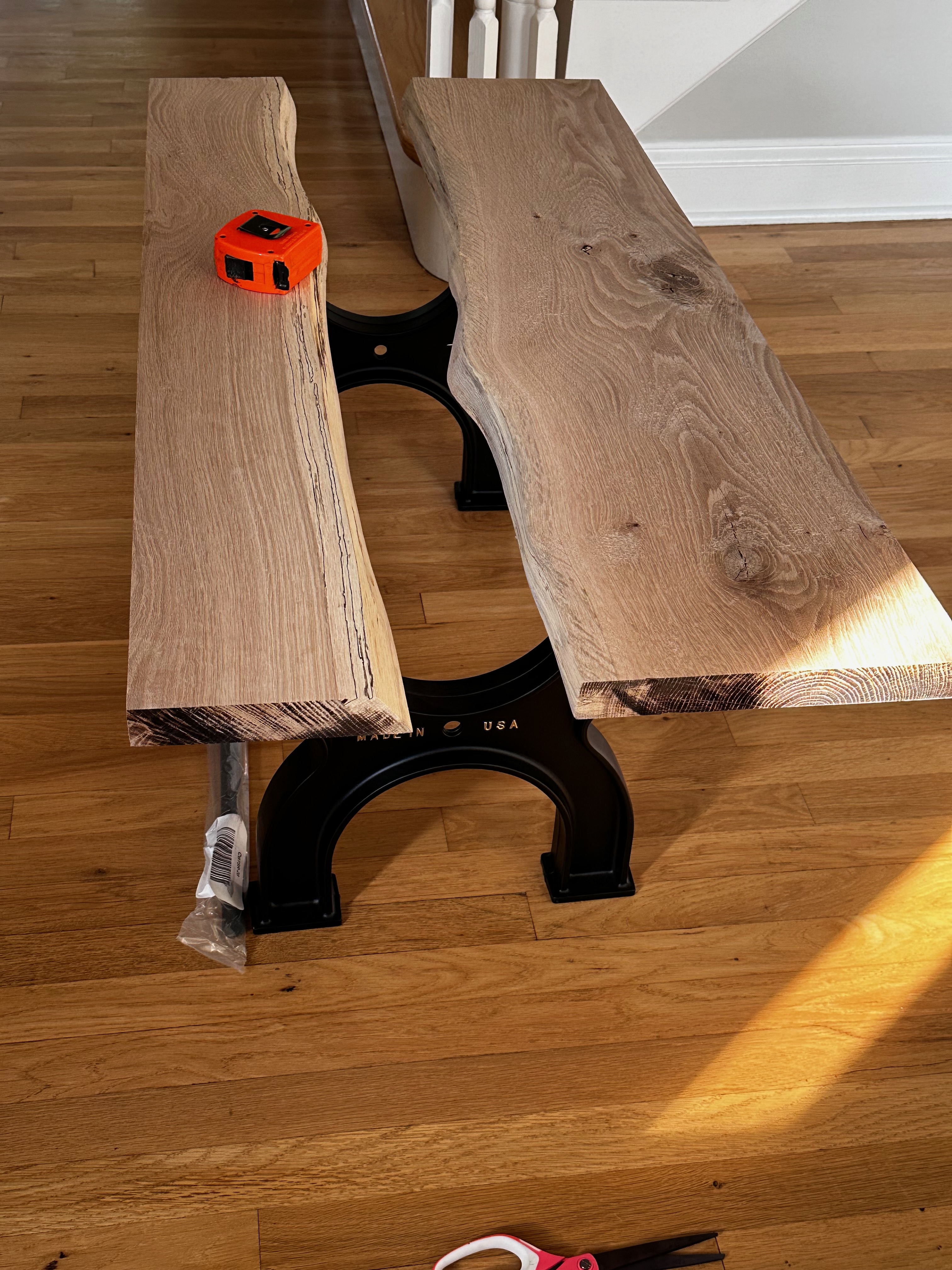 Live Edge White Oak Coffee Table with Black Epoxy River