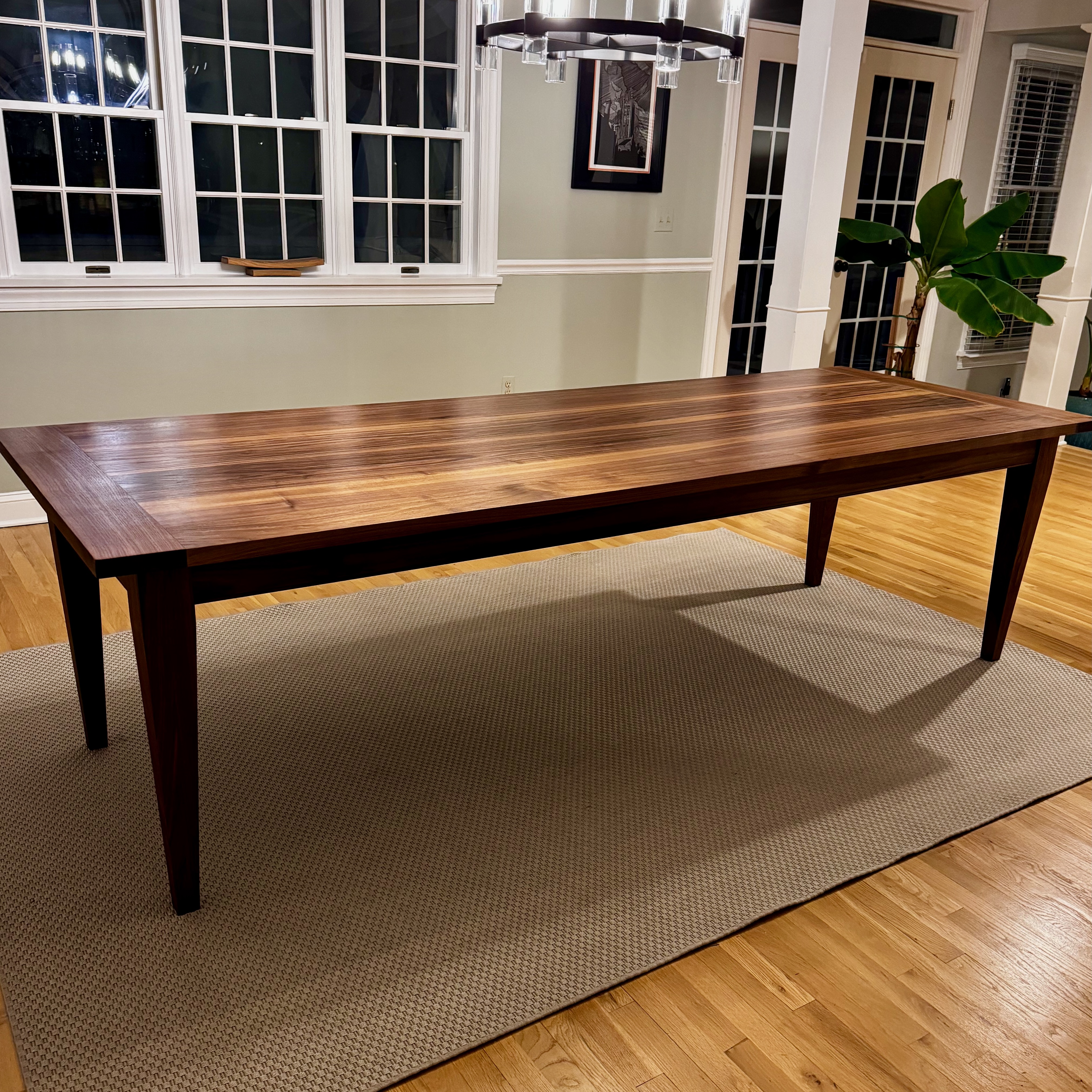 Custom Walnut Wood Dining Table