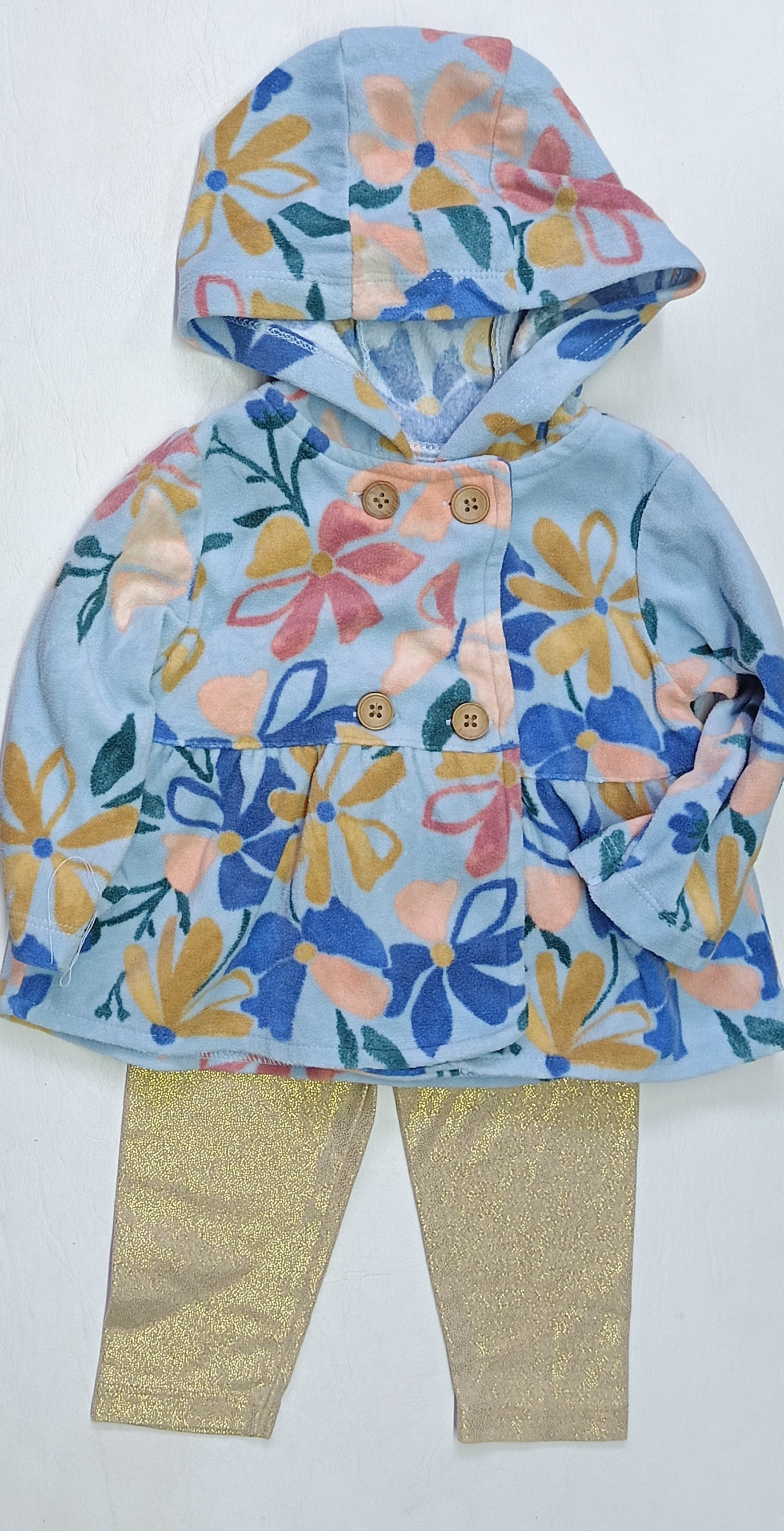 Conjunto abrigado floral para niñas