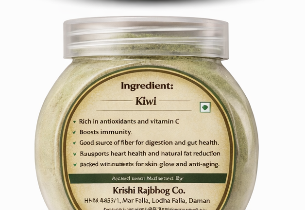 KrishiVeda Kiwi Powder | 100% Natural & Dehydrated Kiwi Fruit Powder | Rich in Vitamin C & Antioxidants | No Added Sugar, Preservatives | Smoothies, Baking, Health Drinks | 100 G