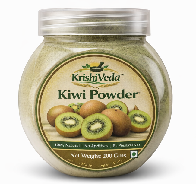KrishiVeda Kiwi Powder | 100% Natural & Dehydrated Kiwi Fruit Powder | Rich in Vitamin C & Antioxidants | No Added Sugar, Preservatives | Smoothies, Baking, Health Drinks | 100 G