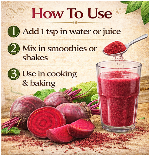 KrishiVeda Beetrooot Powder, Dehydrated Beetroot Powder, Rich in Iron and Antioxidants, 200 G (Pack of 1), for Juice, Smoothies and Skin