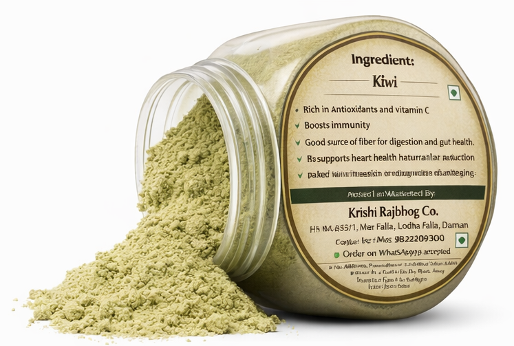 KrishiVeda Kiwi Powder | 100% Natural & Dehydrated Kiwi Fruit Powder | Rich in Vitamin C & Antioxidants | No Added Sugar, Preservatives | Smoothies, Baking, Health Drinks | 100 G