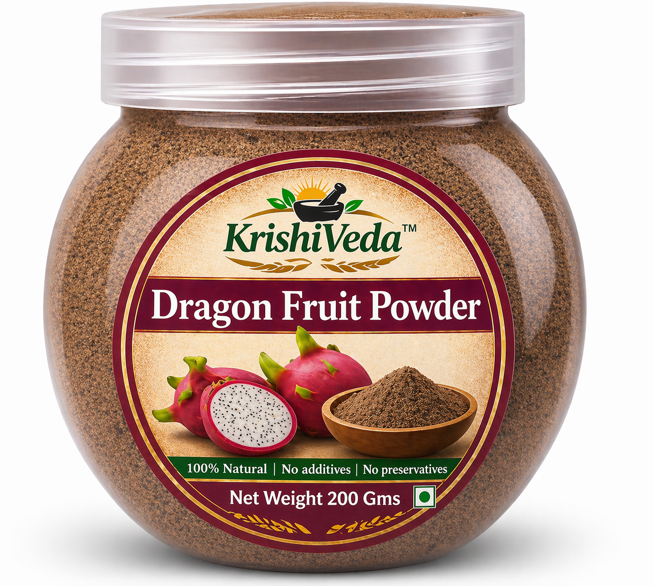 Dragon Fruit Powder | 100% Natural Dehydrated Pitaya Powder | No Additives & Preservatives | Rich in Antioxidants | For Smoothies, Juice & Health Drinks | 200g