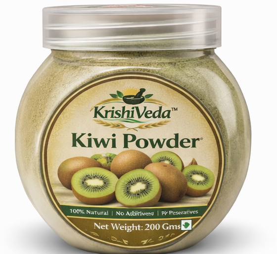 KrishiVeda Kiwi Powder | 100% Natural & Dehydrated Kiwi Fruit Powder | Rich in Vitamin C & Antioxidants | No Added Sugar, Preservatives | Smoothies, Baking, Health Drinks | 100 G