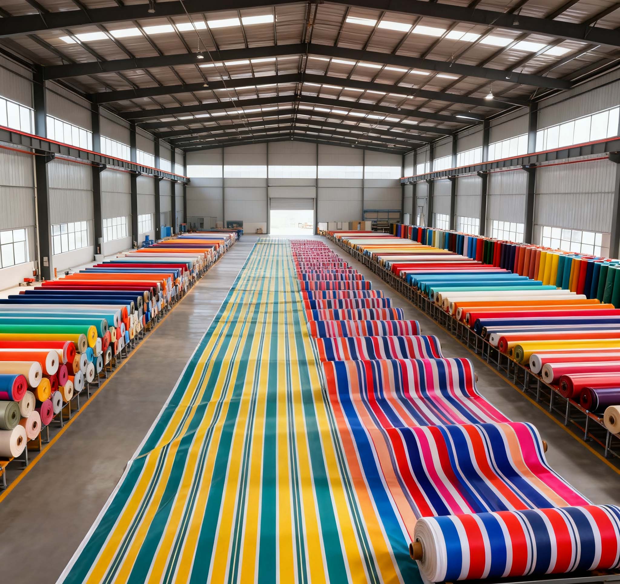 奥利芬品牌布环保自然降解面料Colorful Striped Fabric Roll