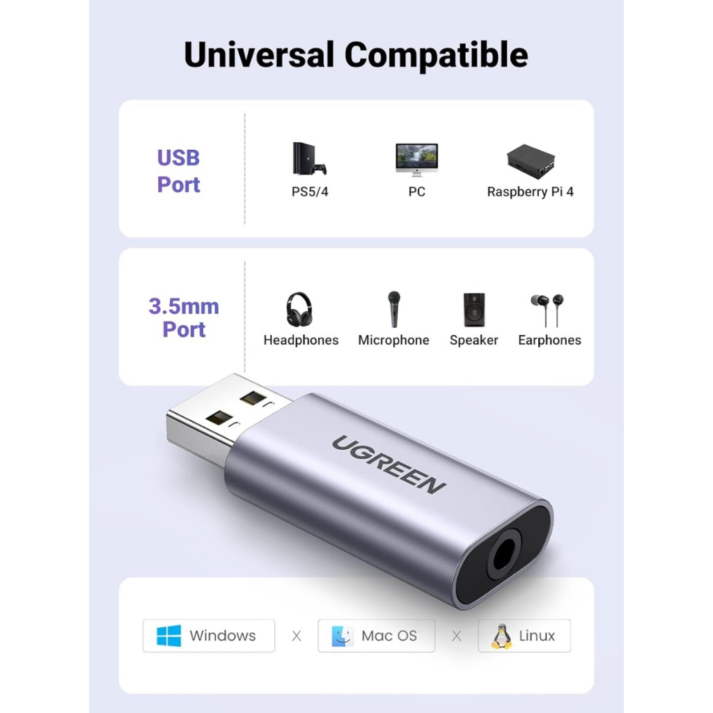 UGREEN USB Sound Card Adapter 80864