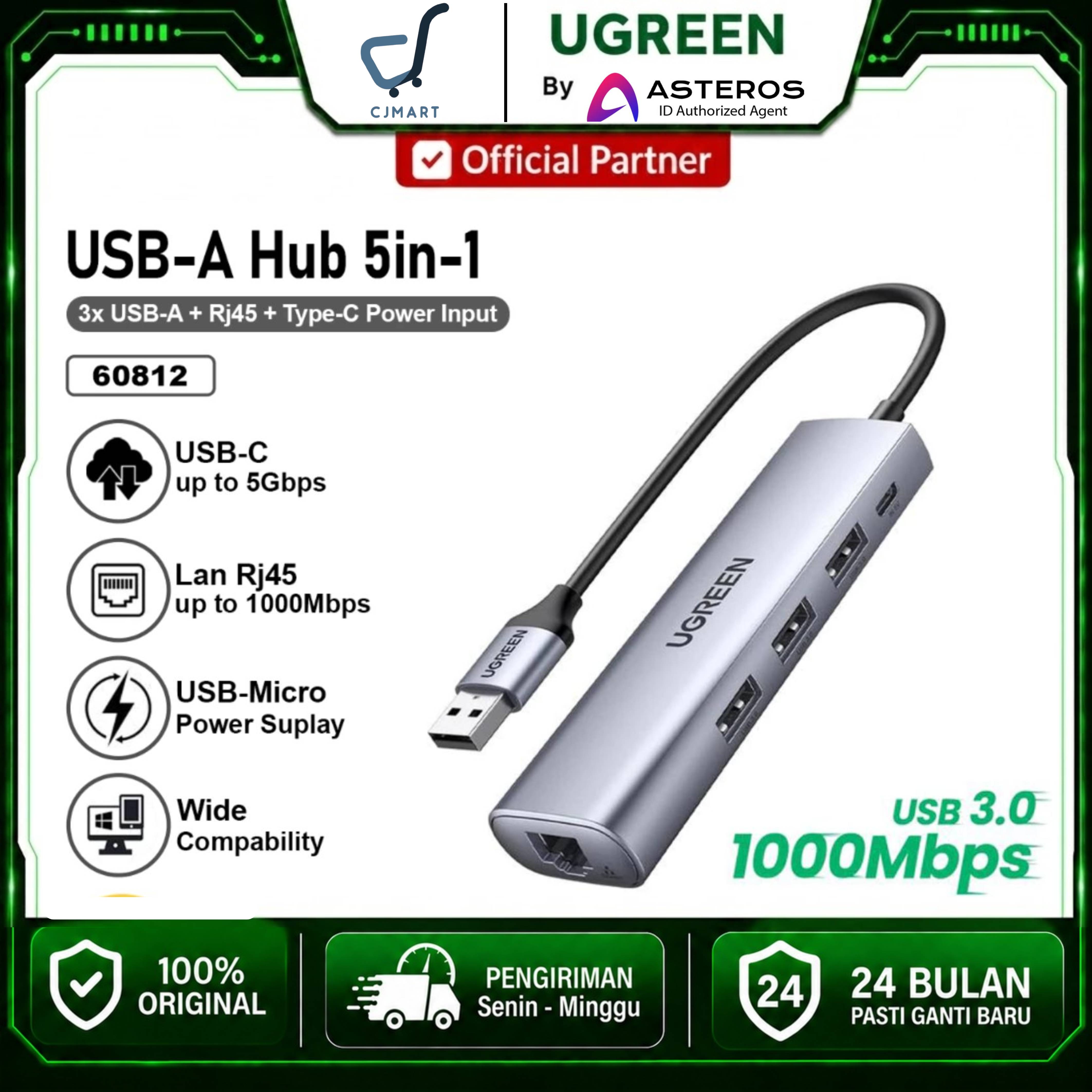 UGREEN USB-A Hub 5in-1 / 60812