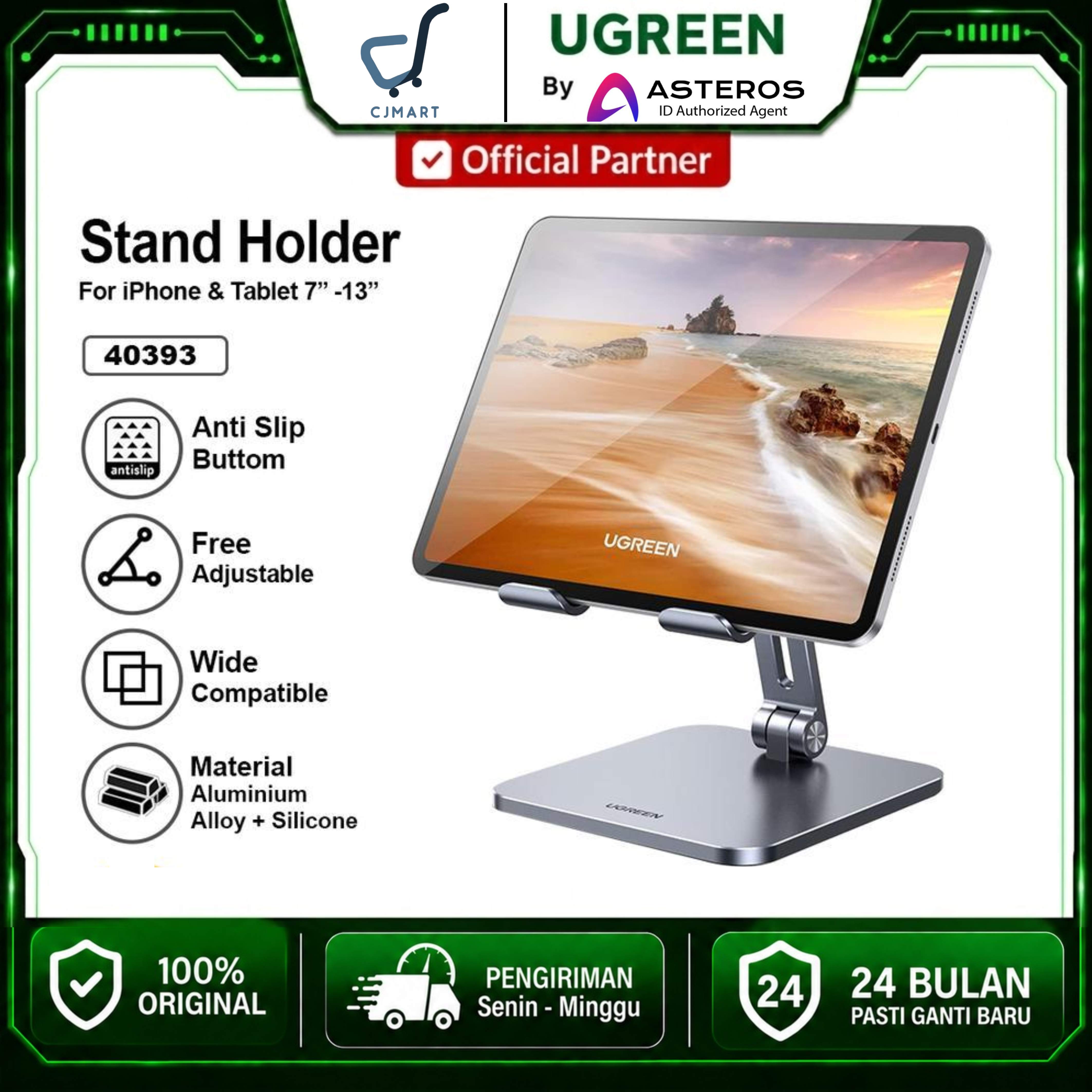 UGREEN DESKTOP ALUMUNIUM PHONE TABLET STAND / 40393