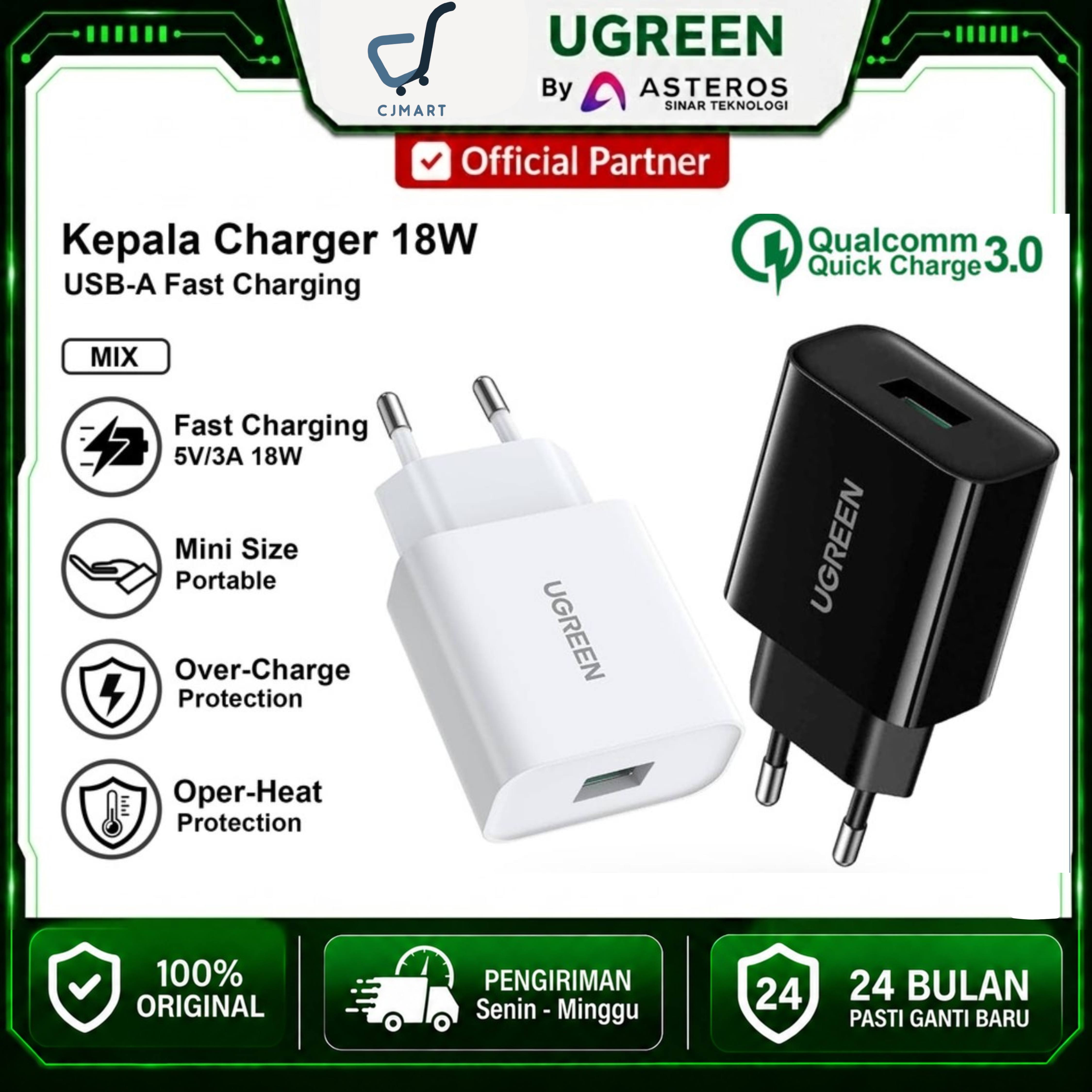 UGREEN Kepala Charger 18W