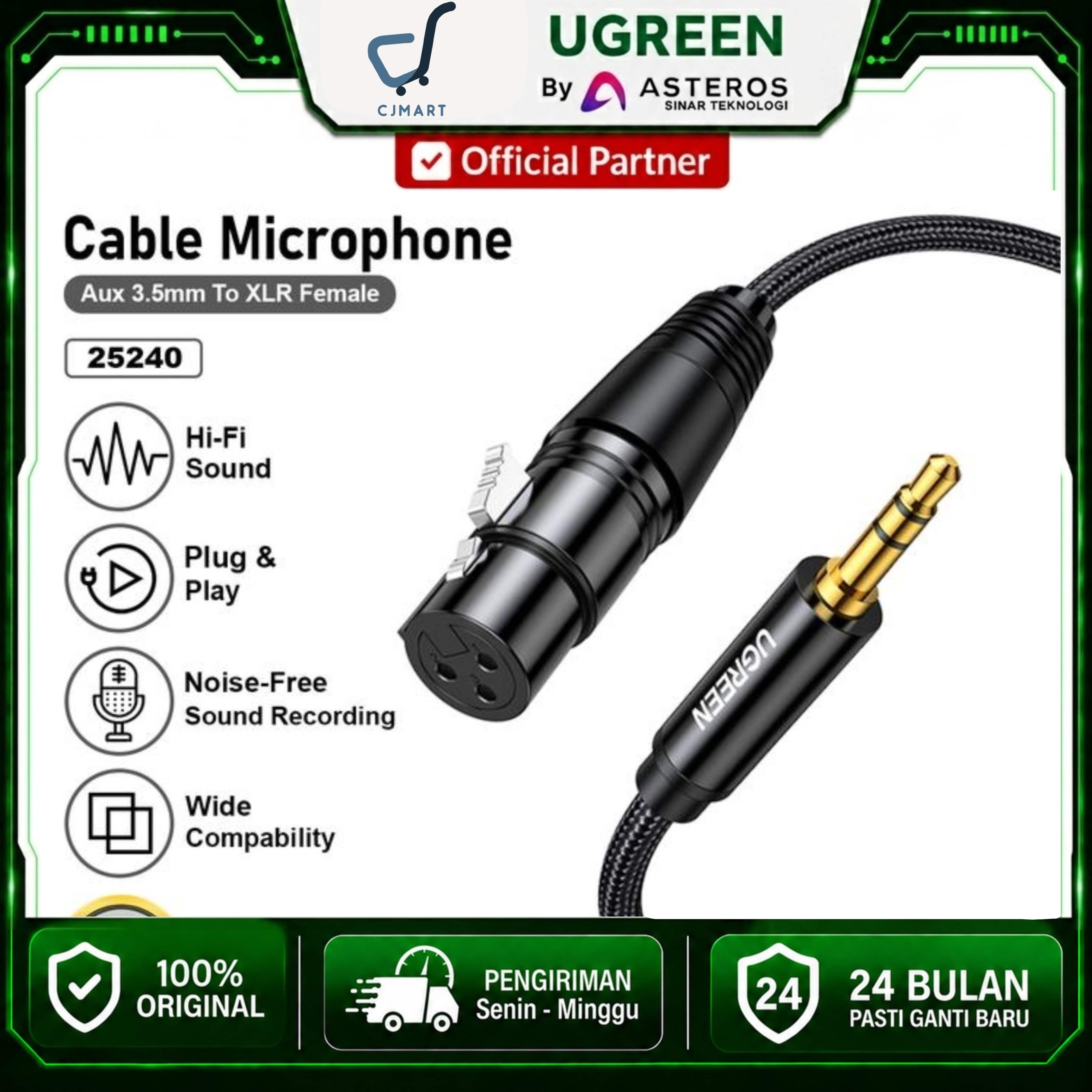 UGREEN CABLE AUDIO 3.5MM TO XLR 5M / 25240