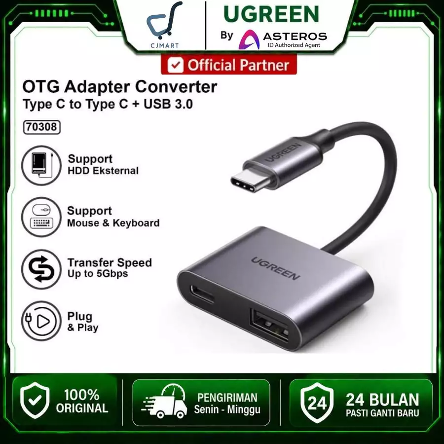 UGREEN CONVERTER C TO USB3.0 + C / 70308