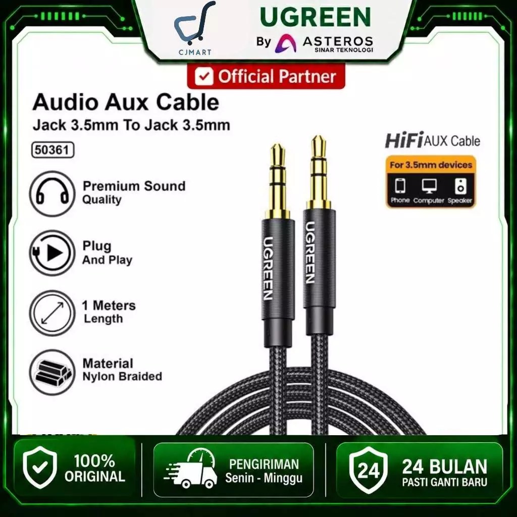 UGREEN Audio Aux Cable 3.5mm  2M