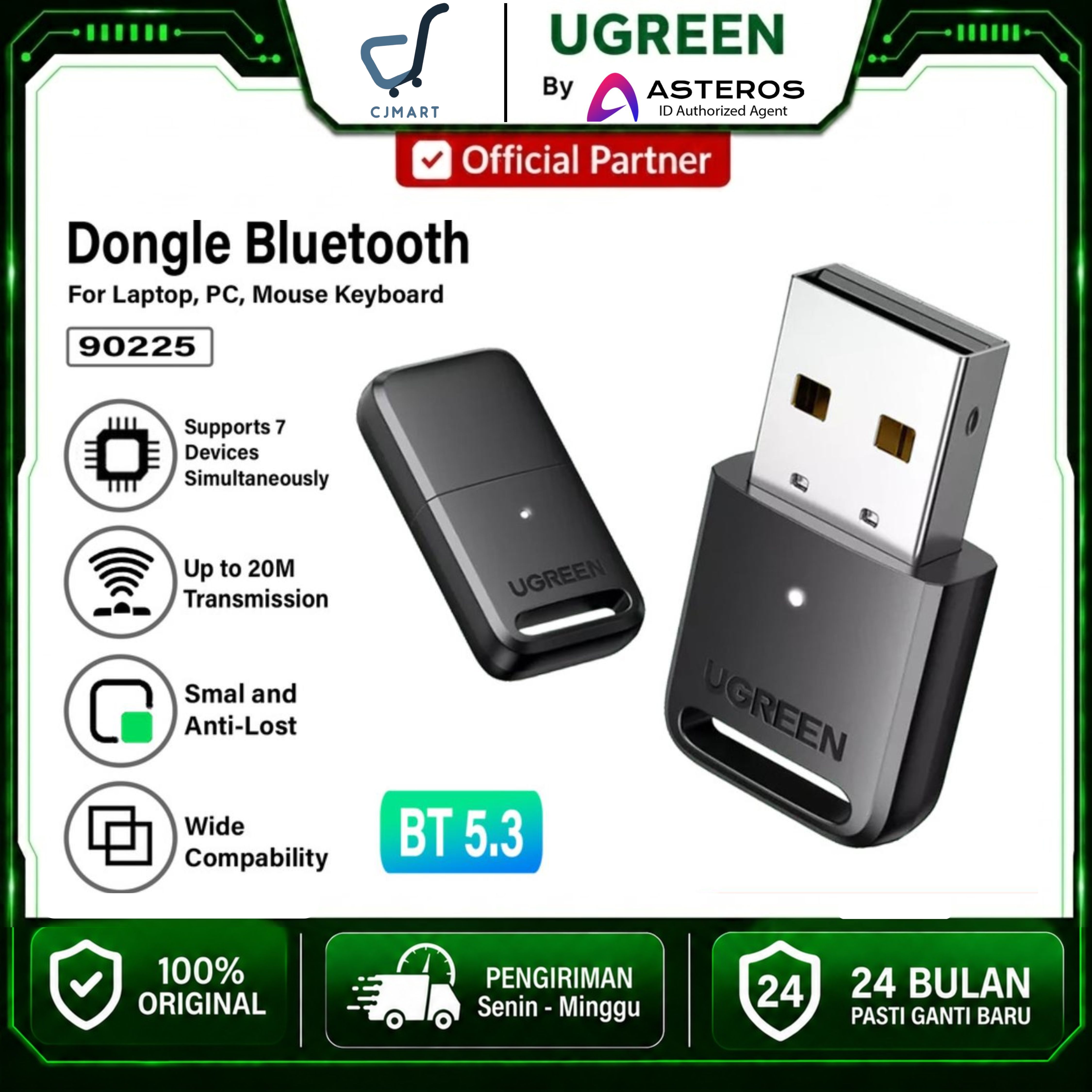 UGREEN Dongle Bluetooth USB BT5.3 / 90225
