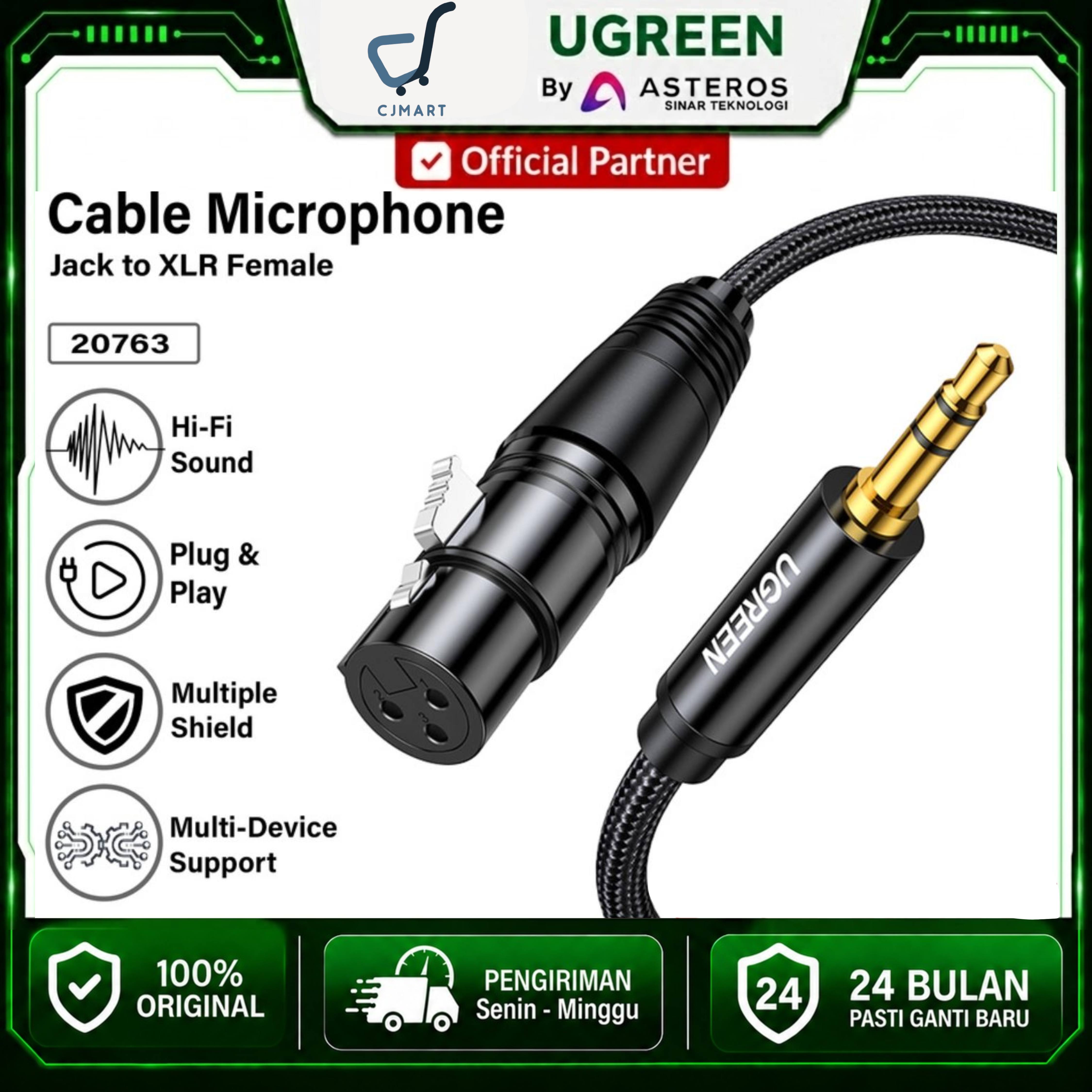 Cable Microphone Jack to XLR Female UGREEN 20763