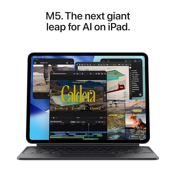 Apple iPad Pro [11″] (M5): Ultra Retina XDR Display, [256GB], 12MP Front Camera / 12MP Back Camera, LiDAR Scanner, Wi-Fi 7 with Apple N1, Face ID, All-Day Battery Life — Space Black