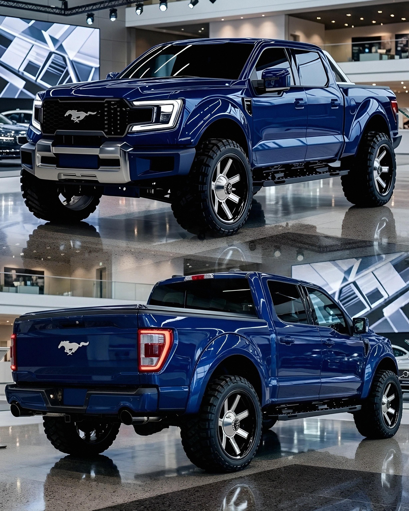 Blue Luxury Pickup Truck