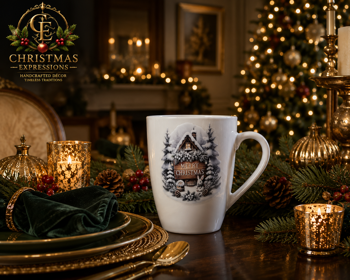Merry Christmas Country Cottage