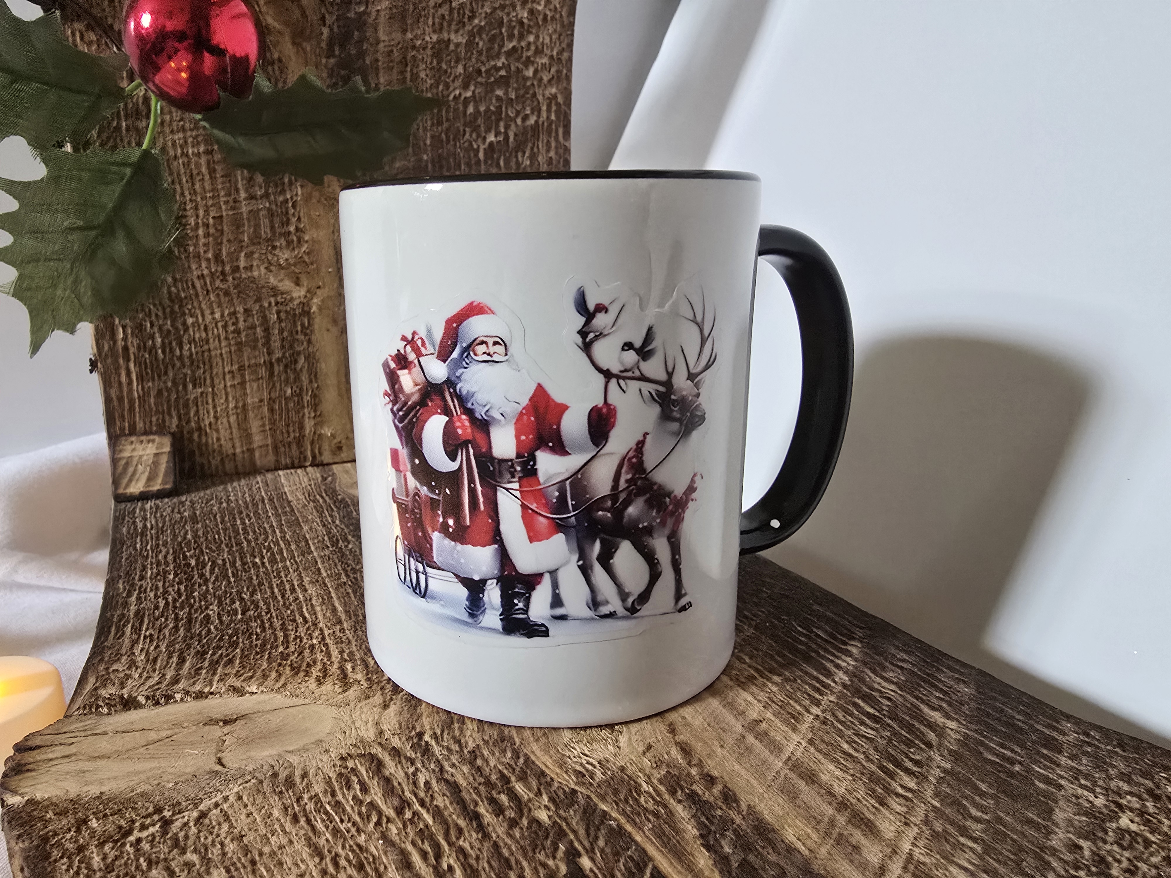 Santa's Christmas Journey Luxury Coffee Mug | Handcrafted Christmas Expressions Collection
