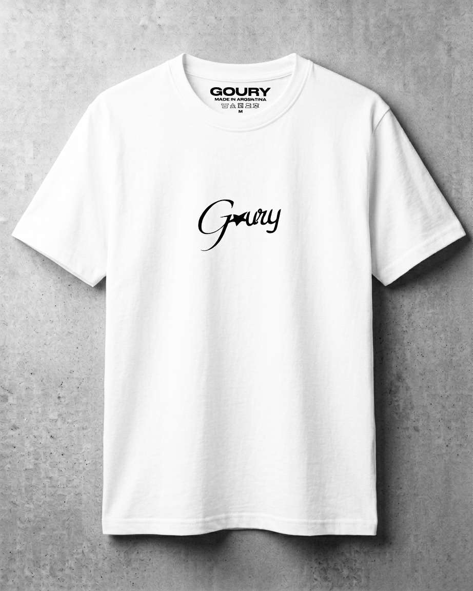 Remera Regular Goury "St" Blanco/Negro