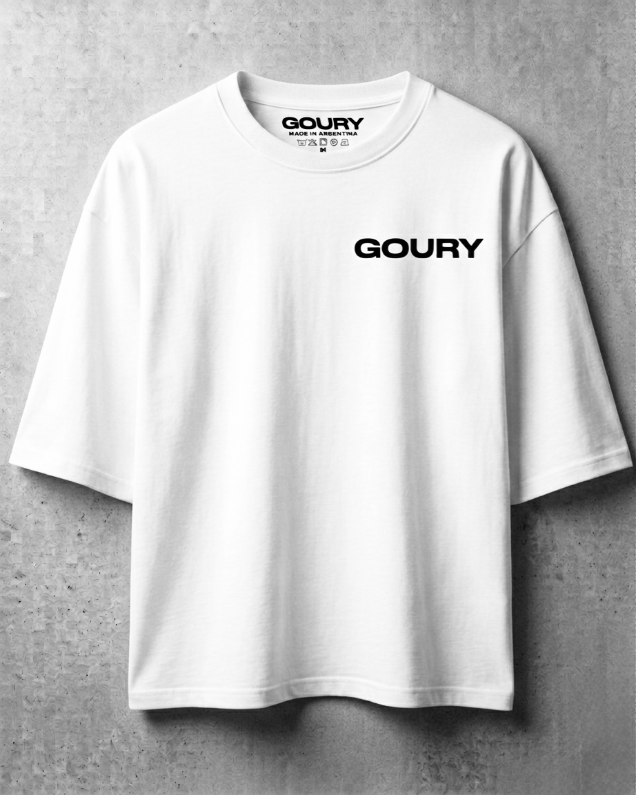 Remera Oversize Goury  Blanco/Negro