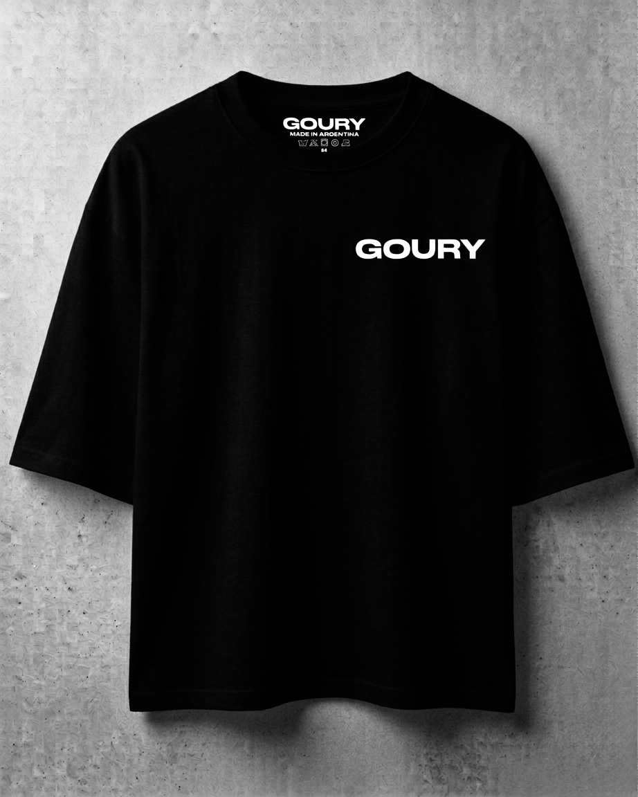 Remera Oversize Goury  Blanco/Negro