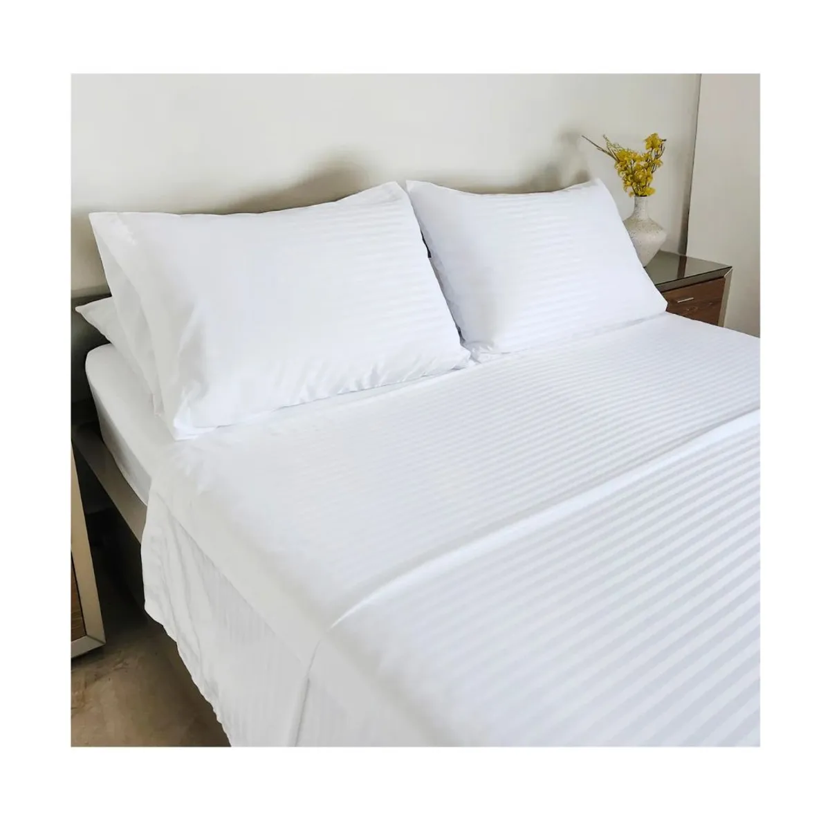 Juego De Sabanas Cama 500 Hilos Premium - pastell - blanco