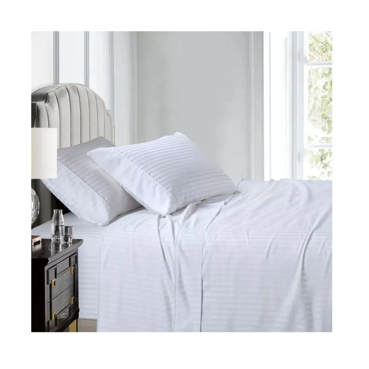 Juego De Sabanas Cama 500 Hilos Premium - pastell - blanco