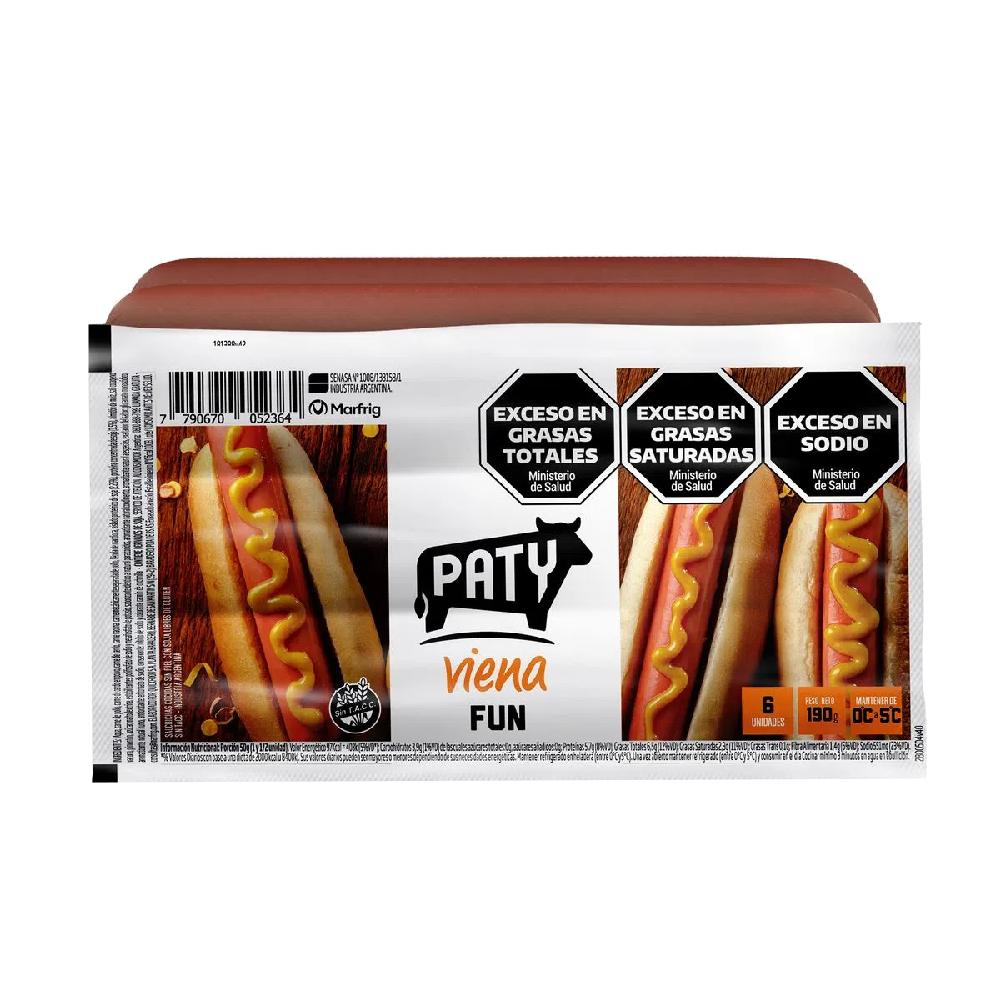 salchicha paty viena fun x6 190gr
