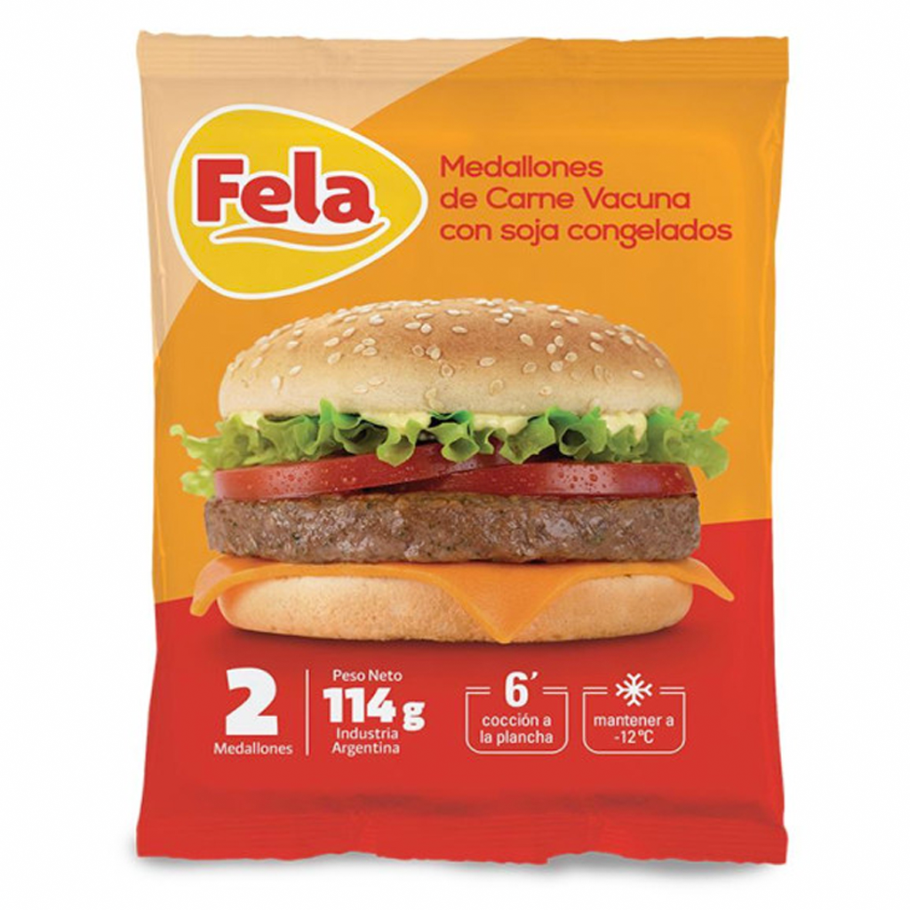 Hamburguesa fela carne x2 114gr
