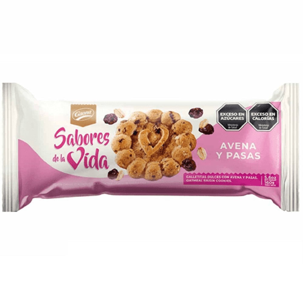 sabores de la vida avena y pasas 160gr