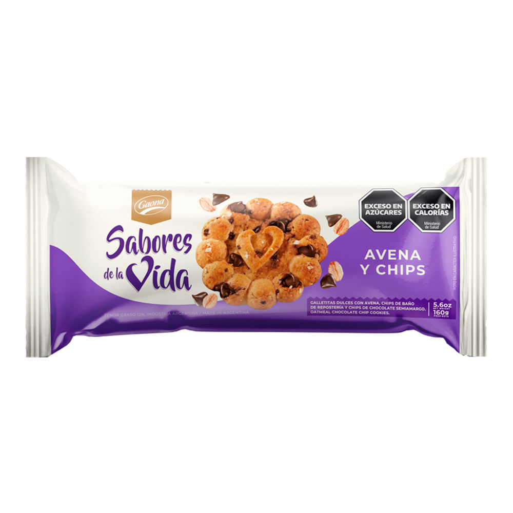sabores de la vida pocket avena y chips 75gr