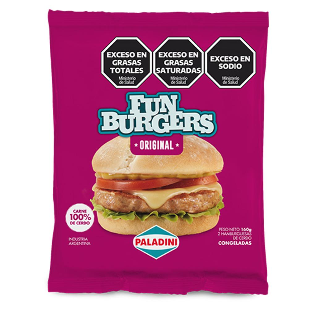 Hamburguesa paladini fun burgers cerdo x2 