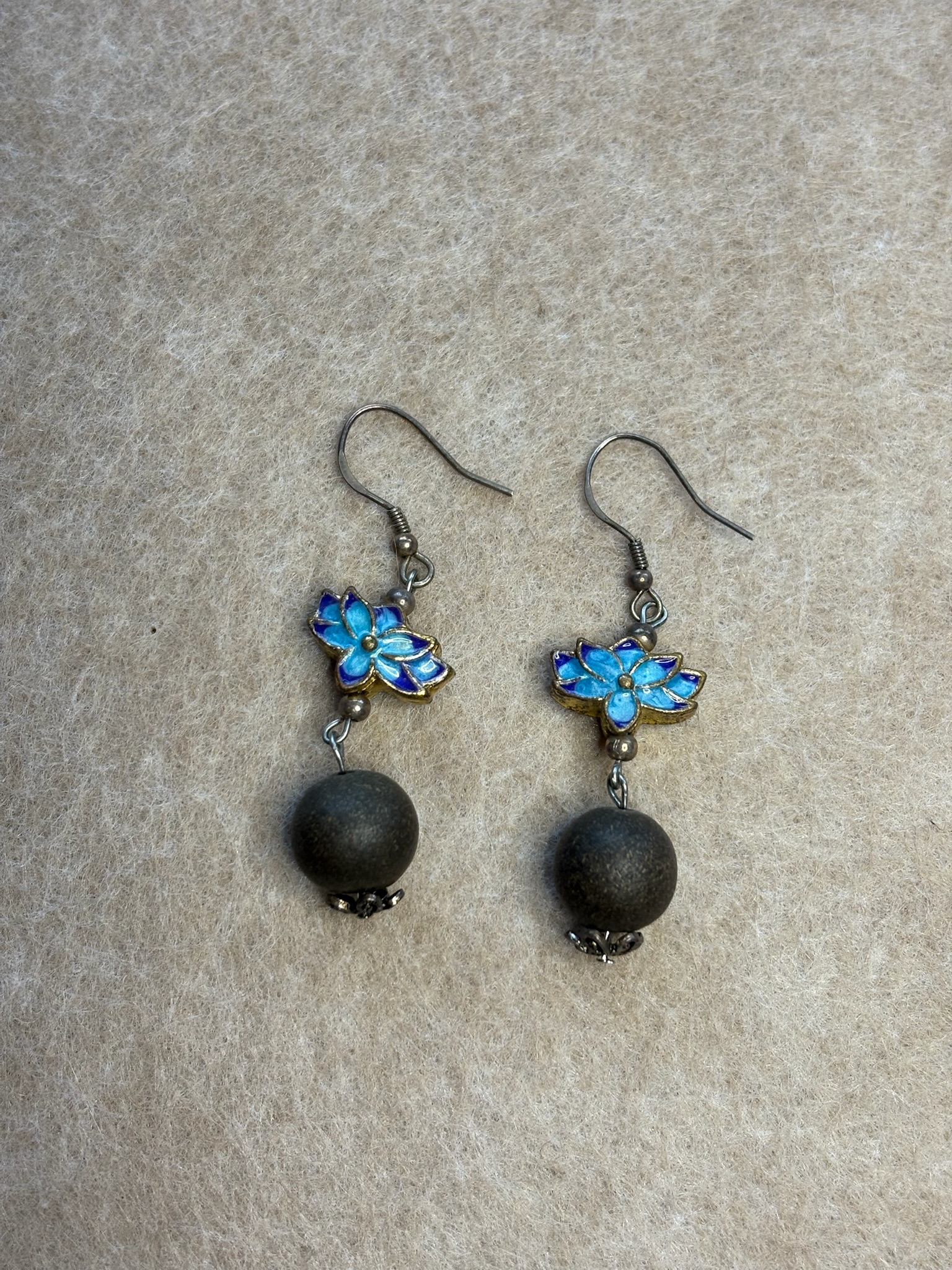 Blue Butterfly Drop Earrings