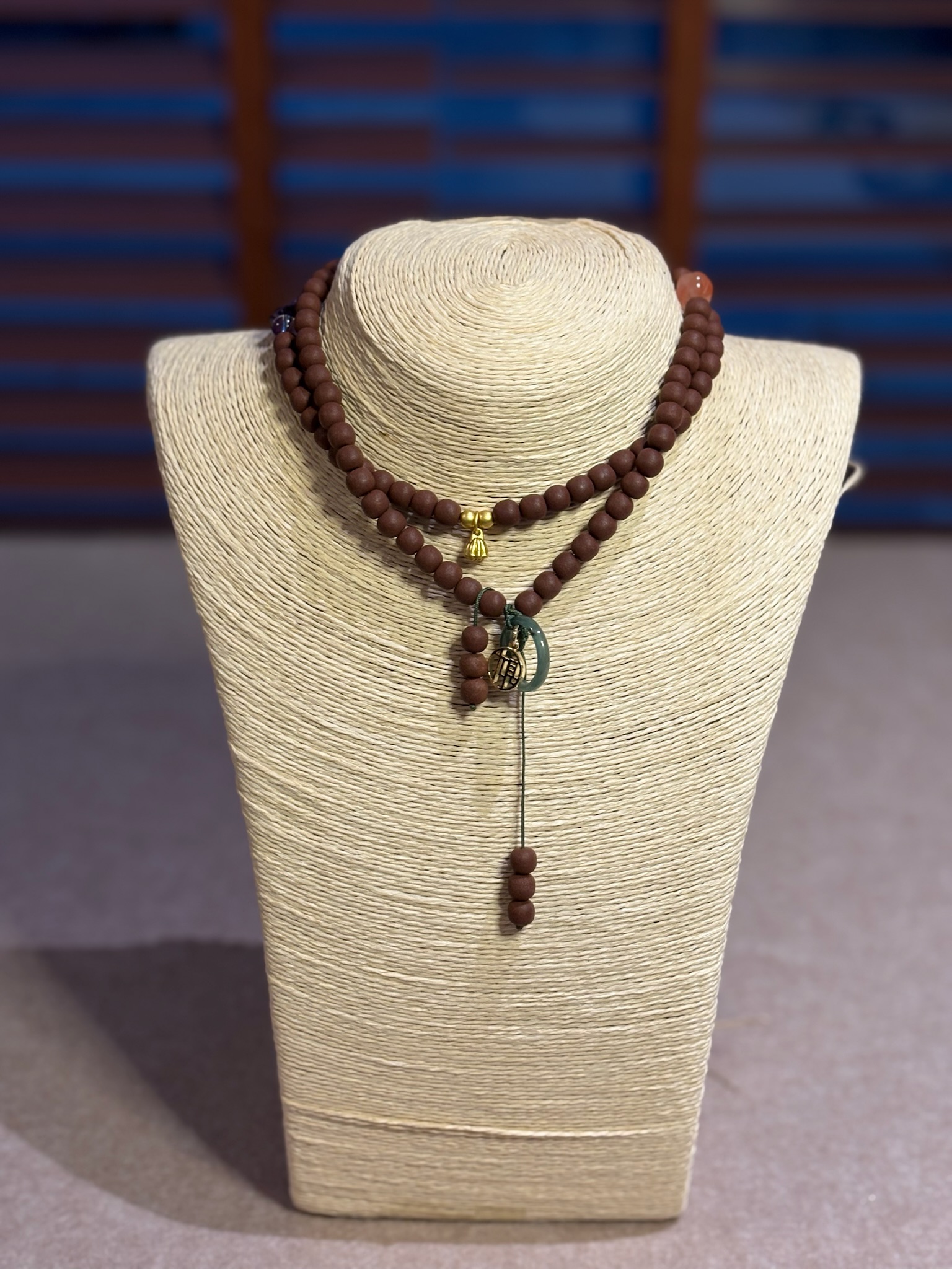 Wooden Bead Long Necklace