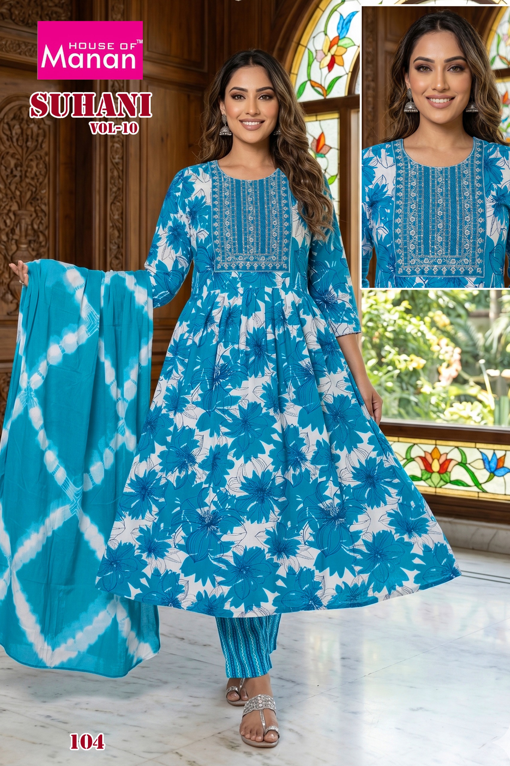 Red Floral Printed Kurta Set