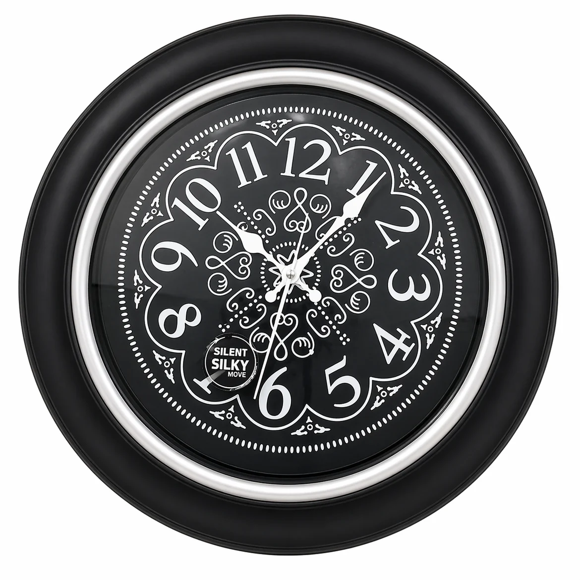 Black Silent Wall Clock