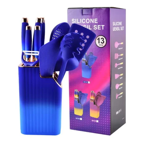 Blue Silicone Kitchen Utensil Set