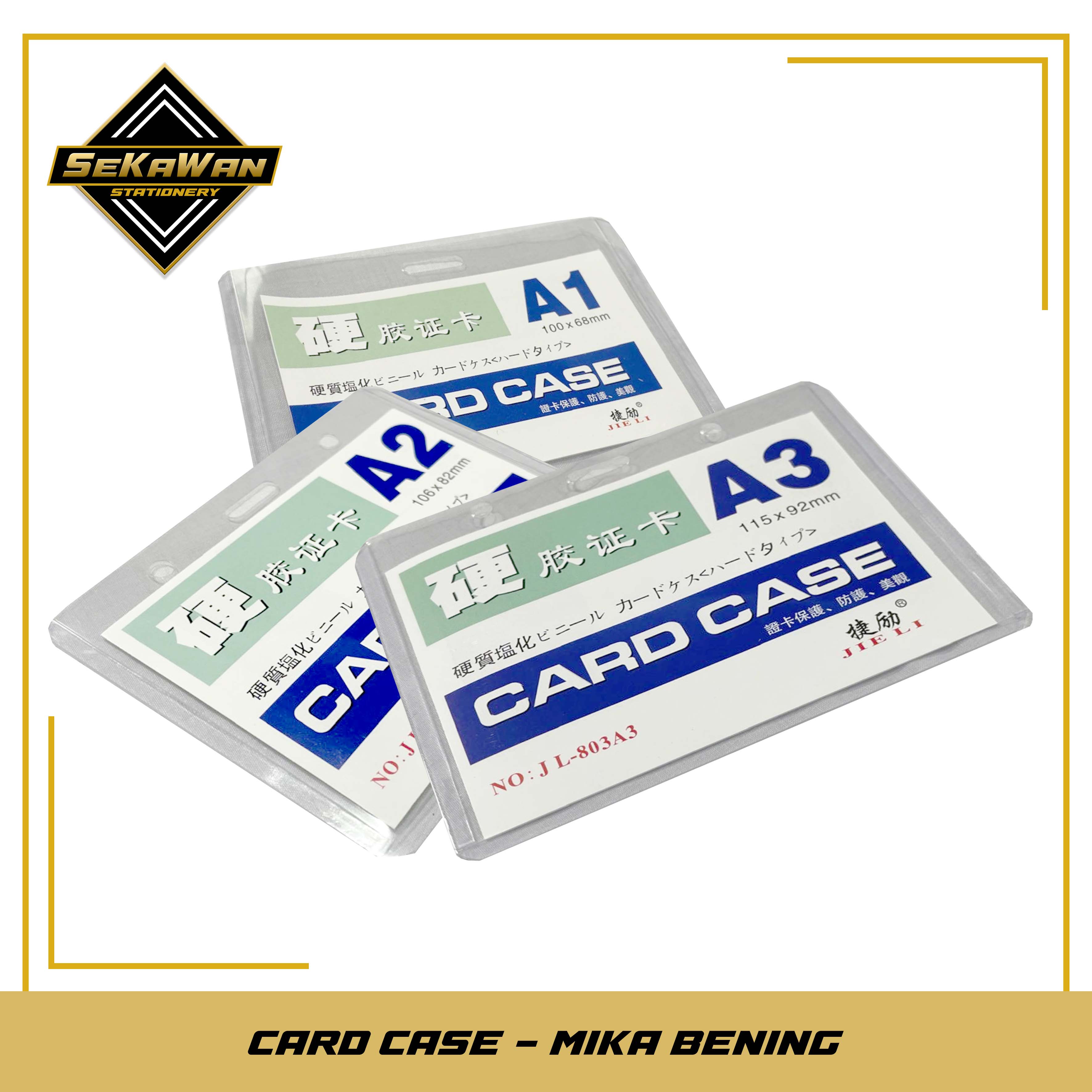 ID Card Case Plastik Transparan - Card Holder Transparan - Bahan Mika Tebal, Ukuran Kartu A1-A3
