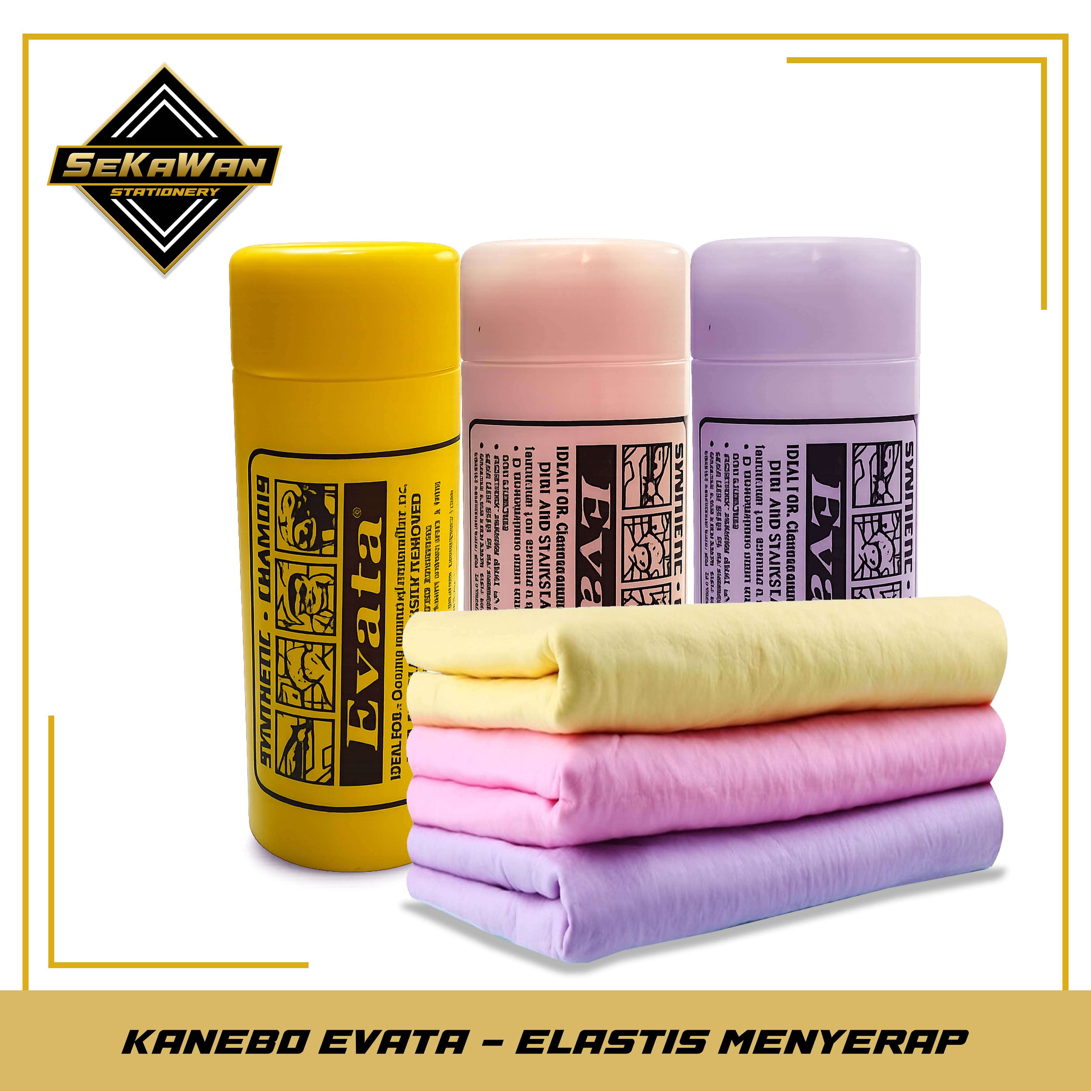 Kain Lap Serbaguna TEBAL Microfiber Kanebo Evata - Tabung 43 x 32cm Lebih Tebal - Kain Lap Serat Sintetis - Lap Mobil dan Motor